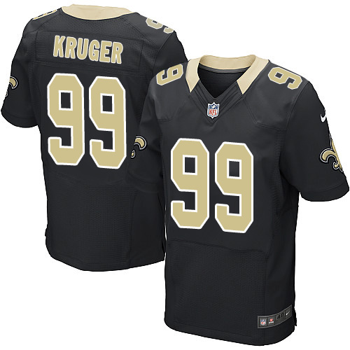 Men's Elite Paul Kruger Nike Jersey Black Home - #99 NFL New Orleans Saints